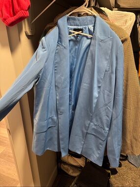 VICI Light Blue Open-Front Womens Blazer